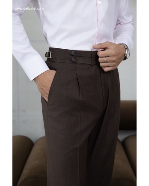  Brown Mélange SideTab Trousers 