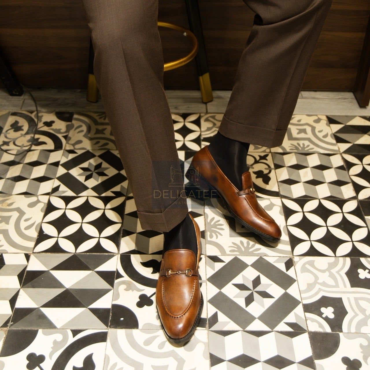  Giày Da Signature Horsebit Loafer – Golden Tan 