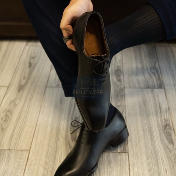  Giày Da Masterpiece Wholecut Oxford – Noir Black 