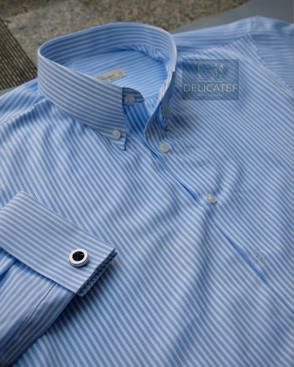  Sơ Mi Tay Cuffinks Xanh kẻ Nhẹ Nhàng (mẫu mới 2026) 