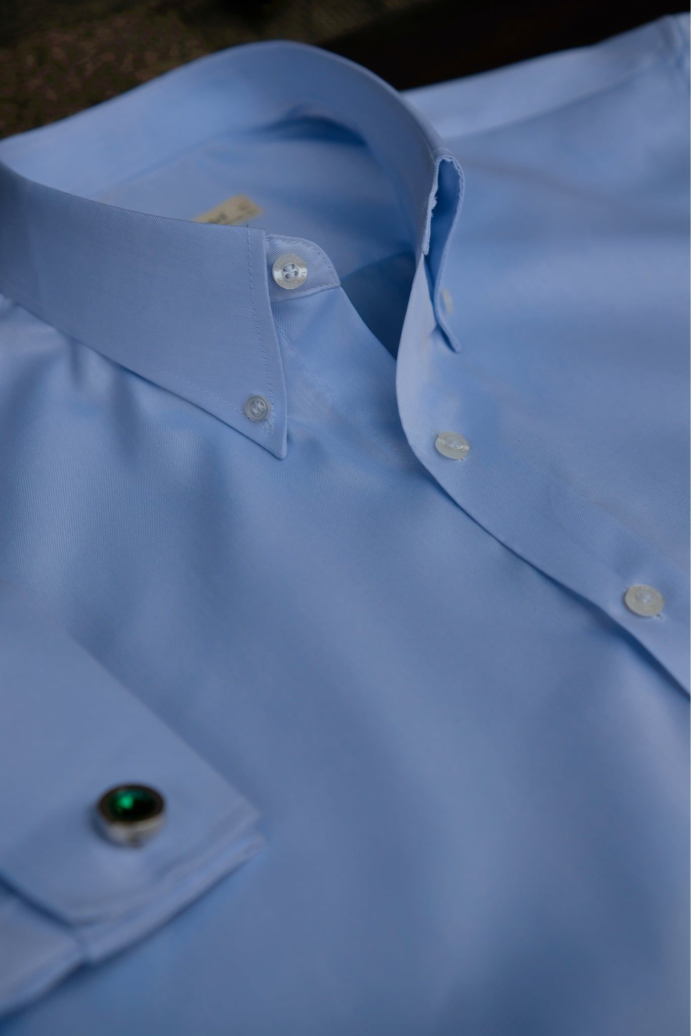  Sơ Mi Tay Cuffinks Xanh Nhạt Light Blue 