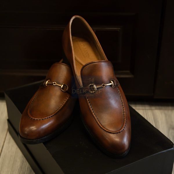  Giày Da Signature Horsebit Loafer – Golden Tan 