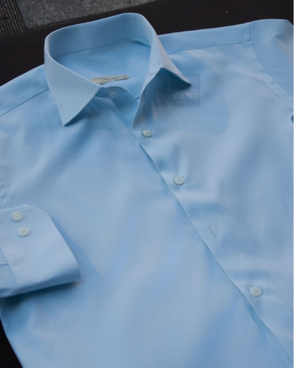  Luce Twill Shirt | Áo Sơ Mi xanh ngọc Nhạt Cotton dệt chéo 