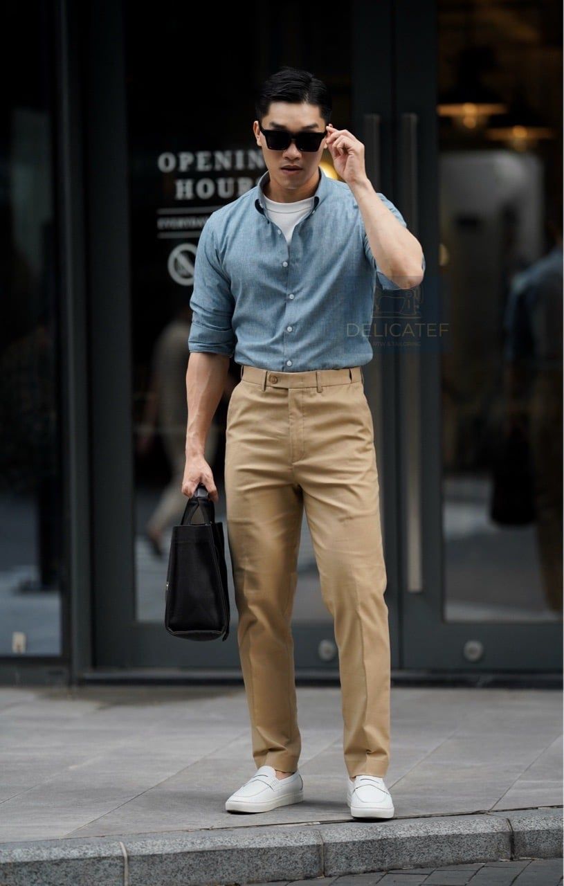  Linen Cotton Shirt – Sky Mist Blue 