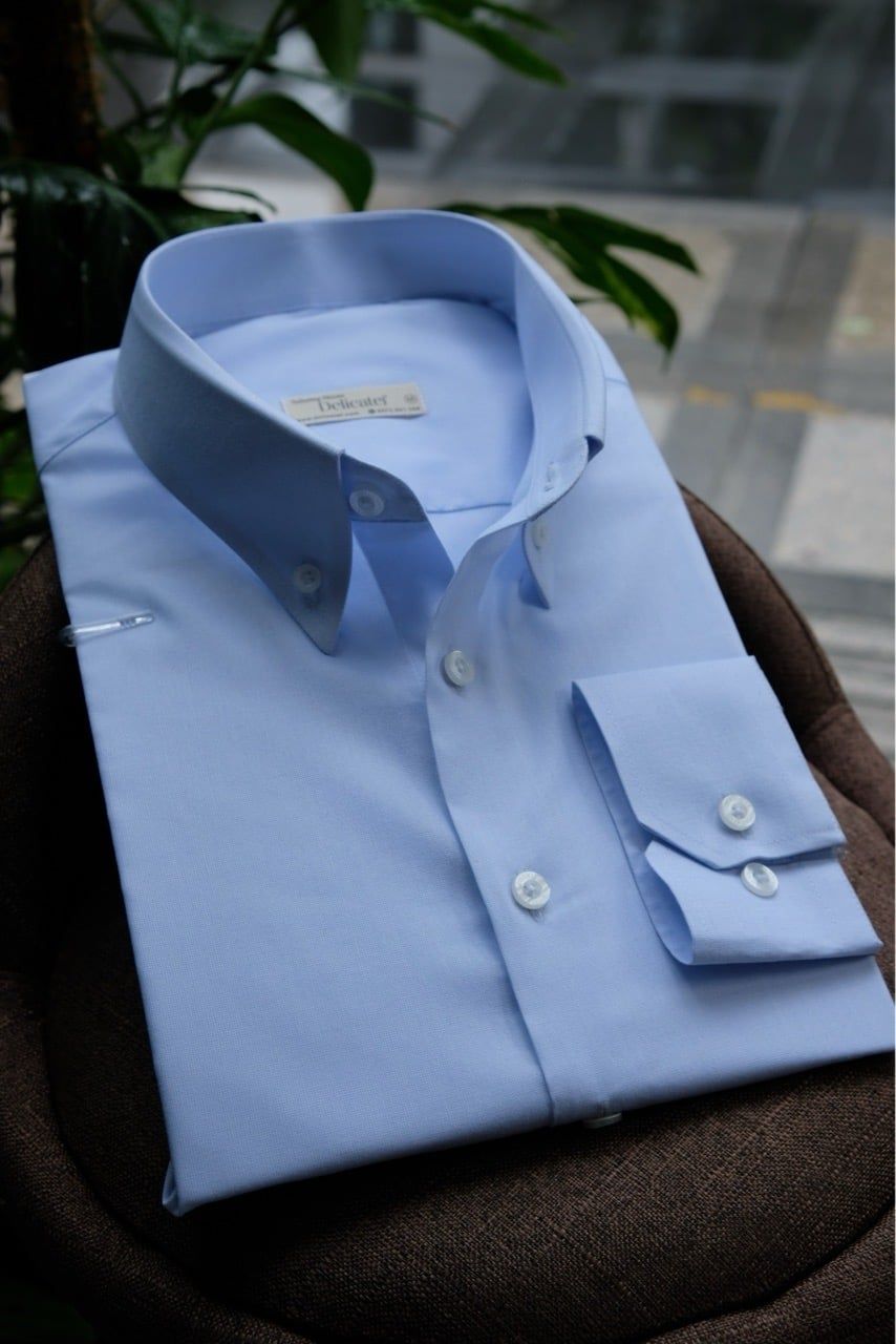  Sơ Mi Xanh Baby Blue cổ button down | Baby Blue Button-Down Shirt 