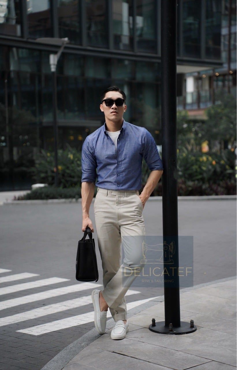  Linen Cotton Shirt – Indigo Mist 