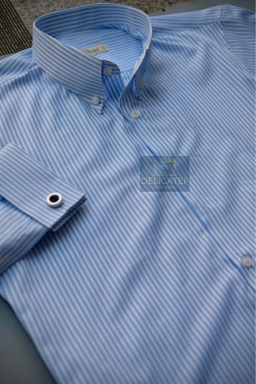  Sơ Mi Tay Cuffinks Xanh kẻ Nhẹ Nhàng (mẫu mới 2026) 