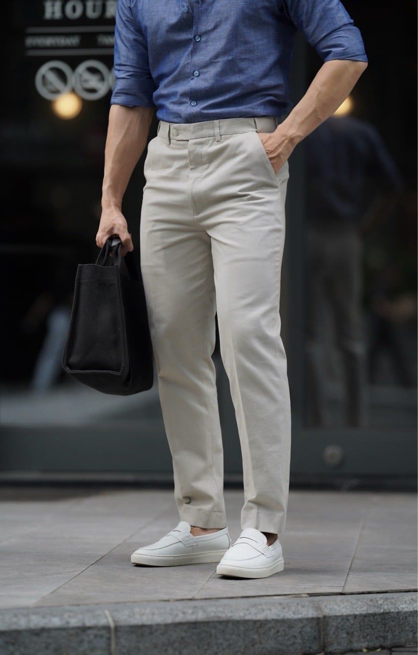 Quần Khaki nam màu Stone | Premium Stone Khaki Trousers 