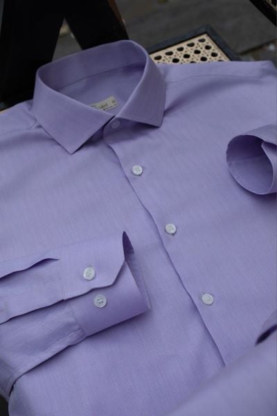  Sơ Mi Cotton Herringbone - Tím Nhạt levender 