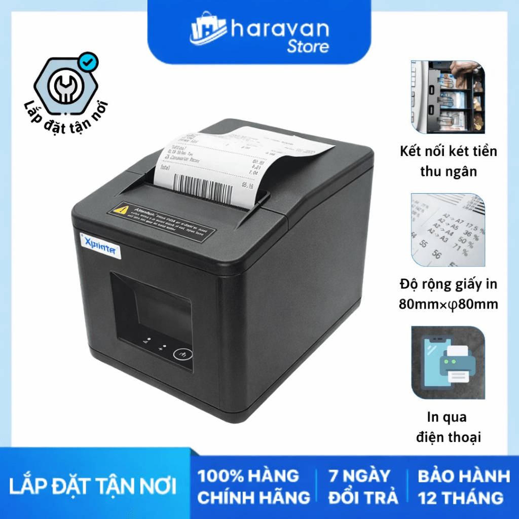  Máy in hóa đơn Xprinter XP-Q805KL (USB, LAN) 