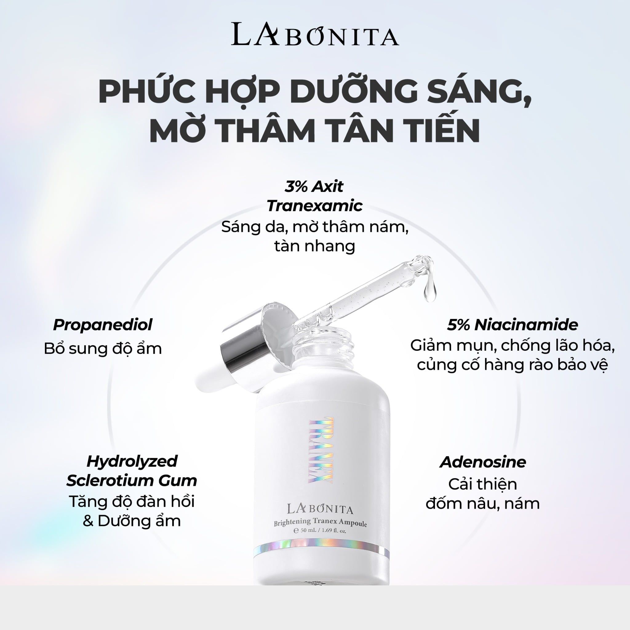  Tinh Chất Hỗ Trợ Dưỡng Sáng Da Mờ Thâm Sạm Labonita Brightening Tranex Ampoule 50ML 