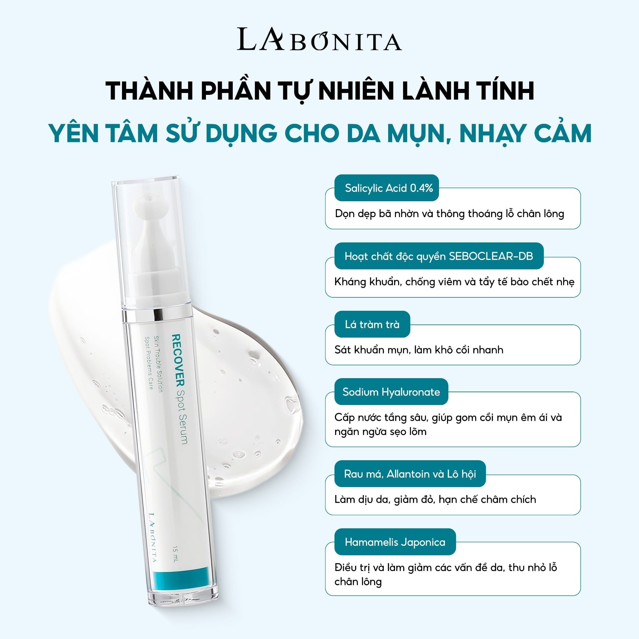  Tinh Chất Chấm Mụn Hỗ Trợ Giảm Mụn Sưng Viêm - Labonita Recover Spot Serum 