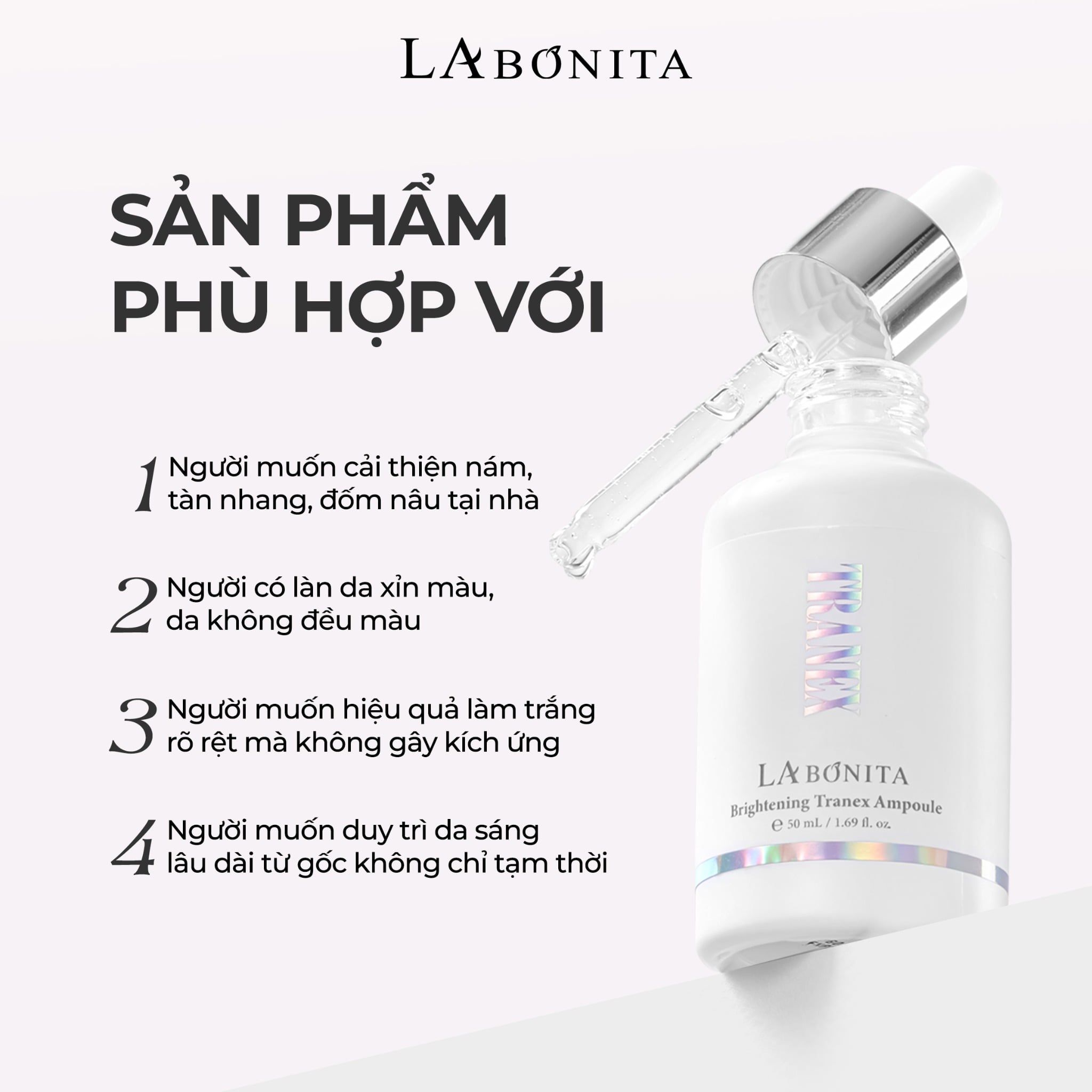  Tinh Chất Hỗ Trợ Dưỡng Sáng Da Mờ Thâm Sạm Labonita Brightening Tranex Ampoule 50ML 