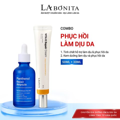Combo Tinh chất hỗ trợ phục hồi làm dịu da Labonita 50ml + Kem Dưỡng Da Labonita Vita K Repair 30ml