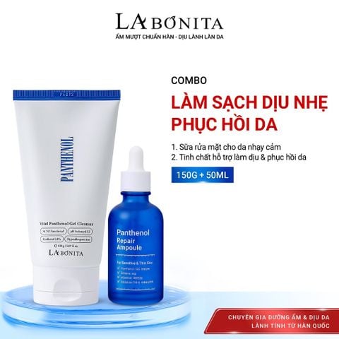 Combo Tinh chất dưỡng ẩm & phục hồi Labonita Panthenol 50ml & Sữa Rửa Mặt Panthenol pH 5.5 150g