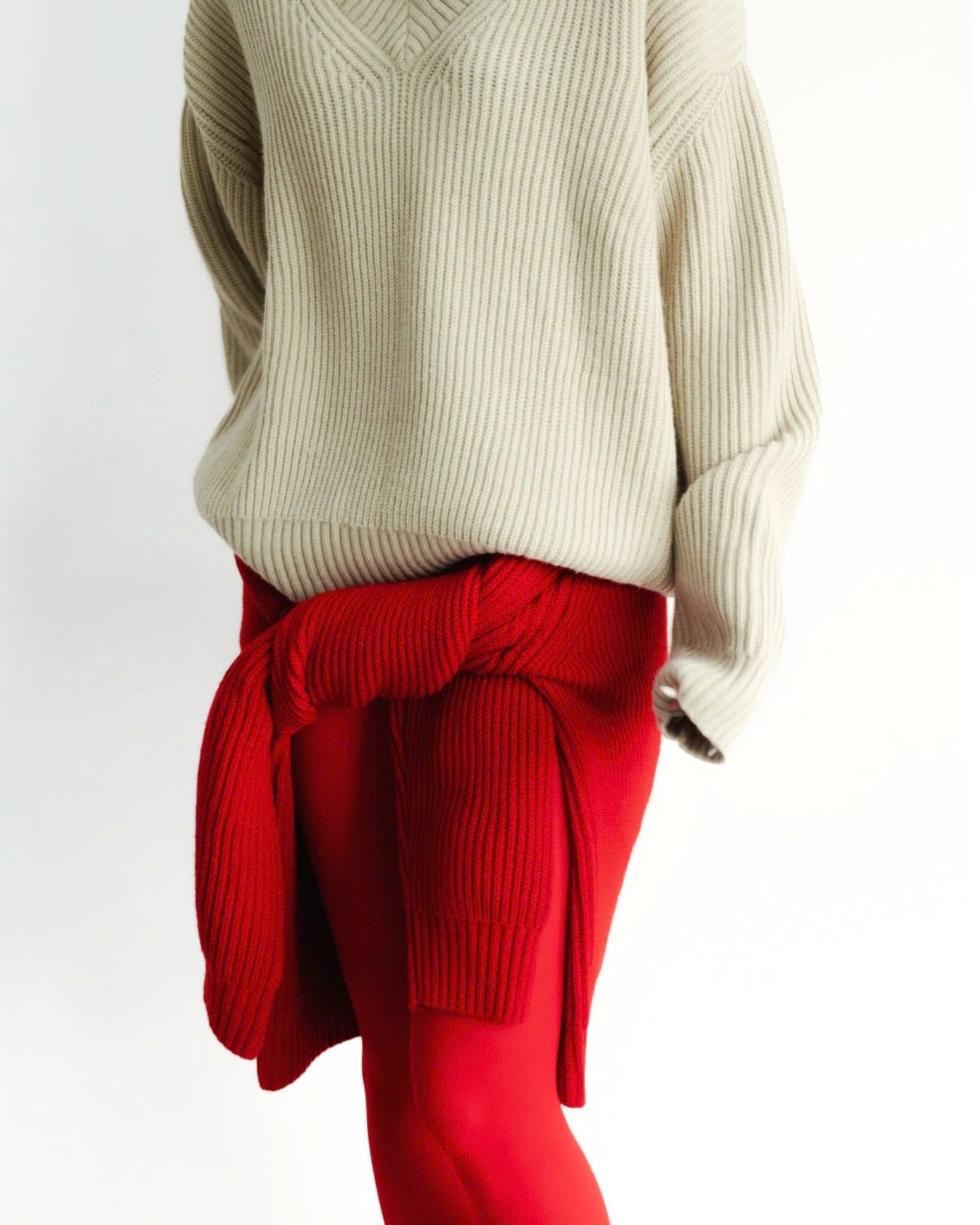  V KNIT SWEATER * cream 