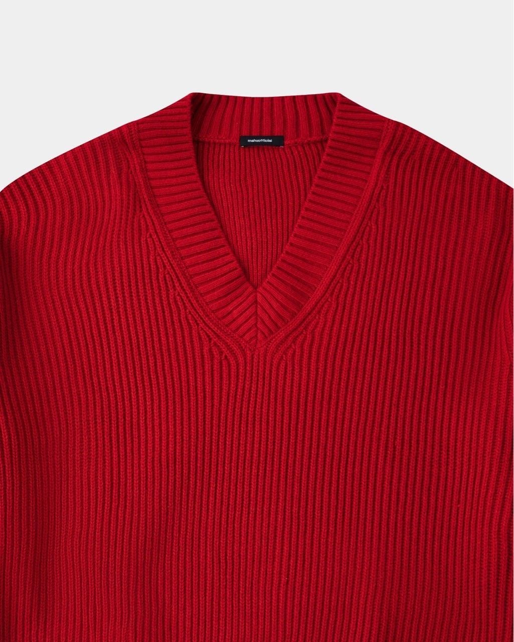  V KNIT SWEATER * red 