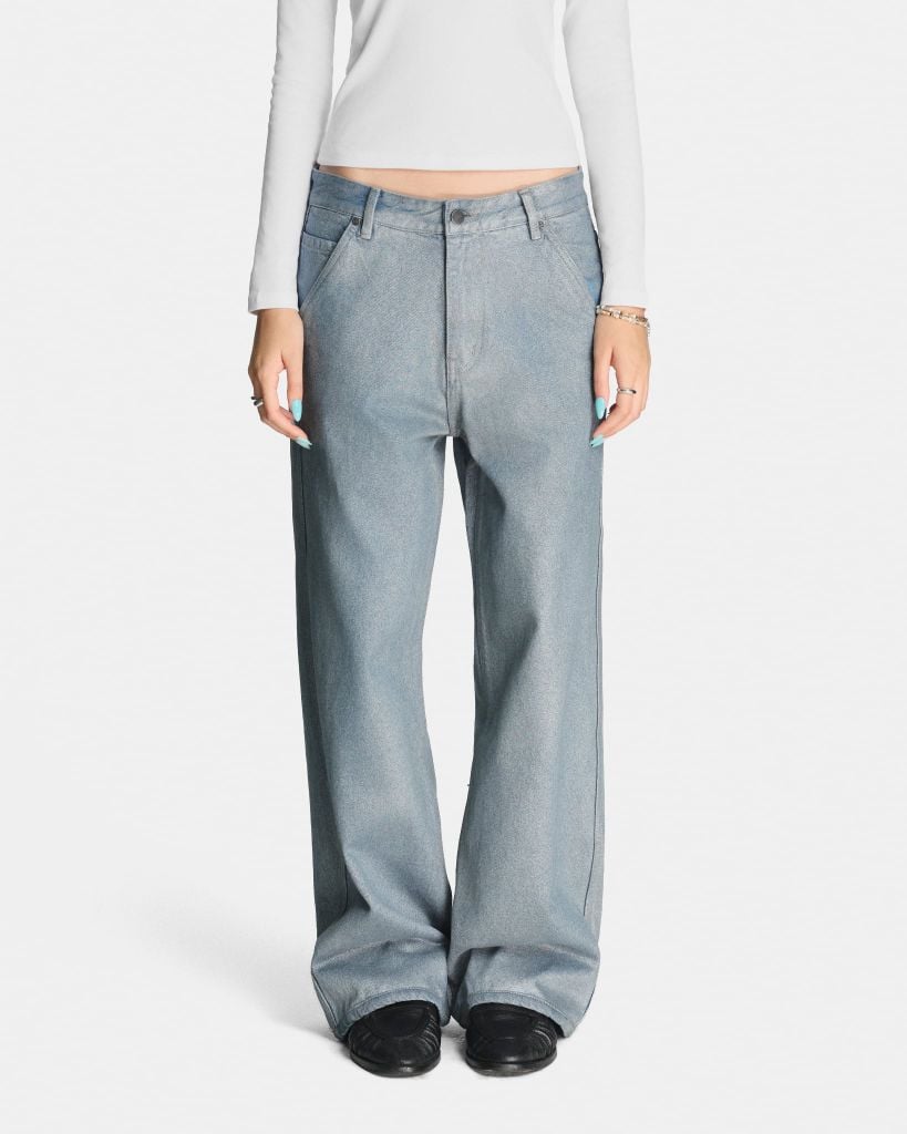  FOIL-COATED DENIM PANTS 
