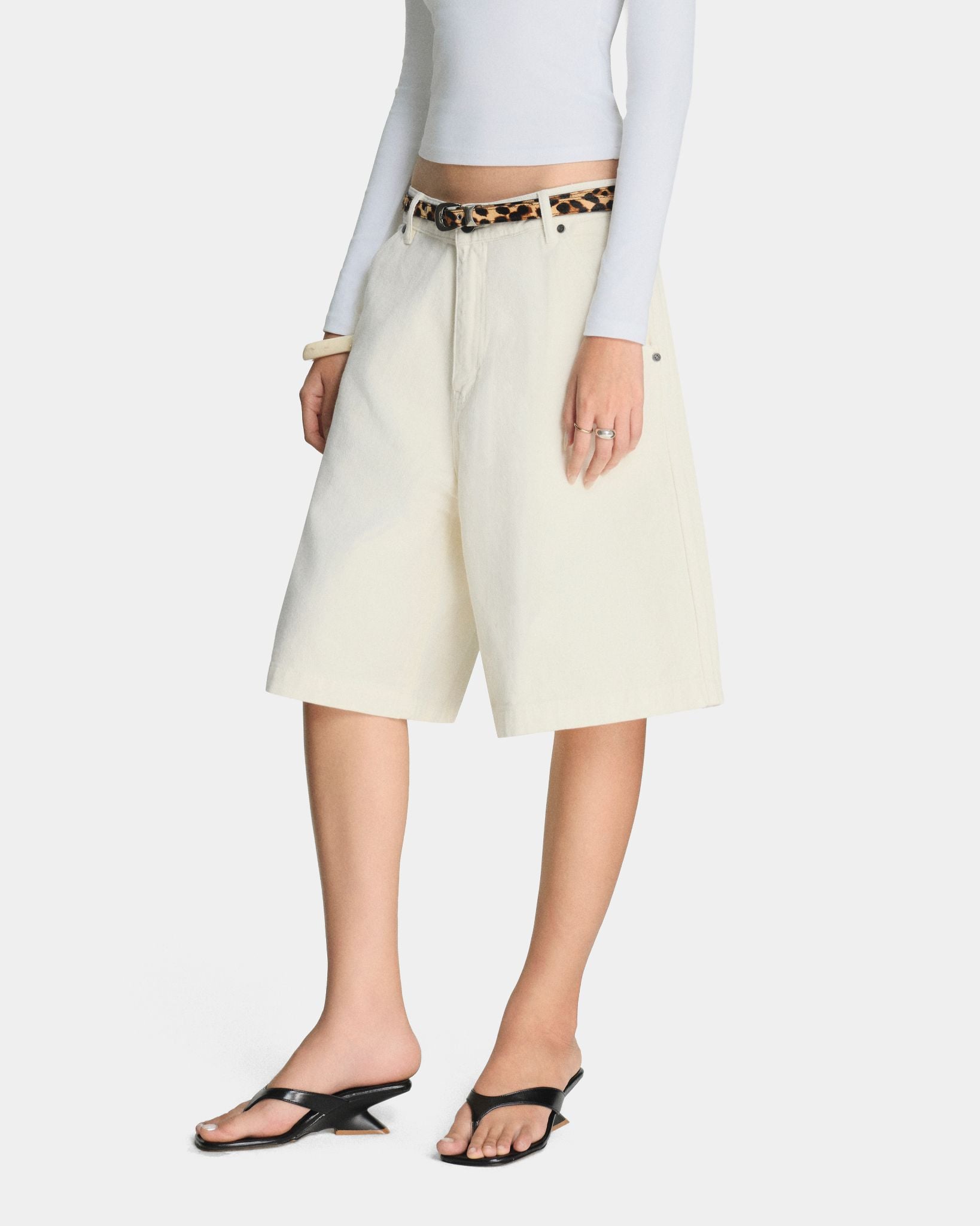  DENIM JORTS * cream 