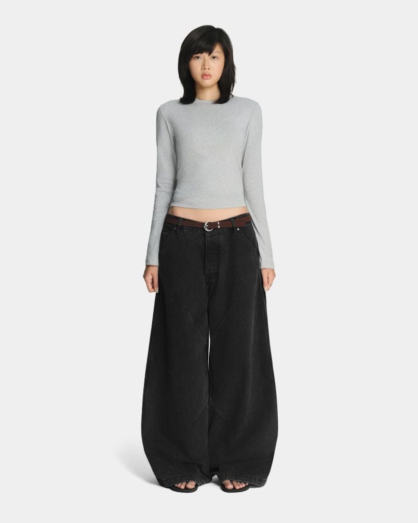  FADED LOOSE JEANS * black 