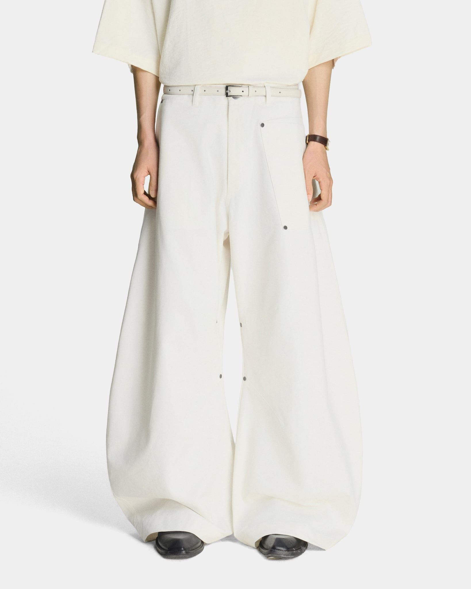  WIDE-LEG PANTS * white 