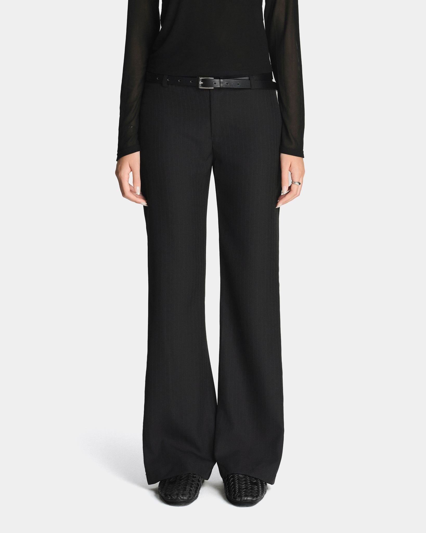  STRIPED FLARED TROUSERS 