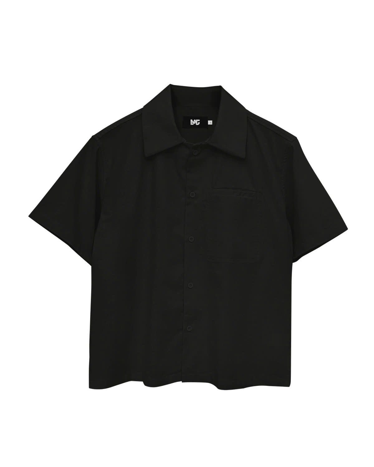  LINEN WELT POCKET SHIRT * black 