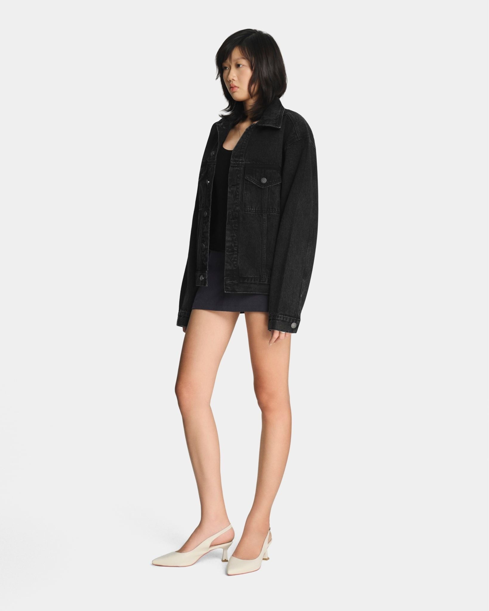  FADED DENIM JACKET * black 