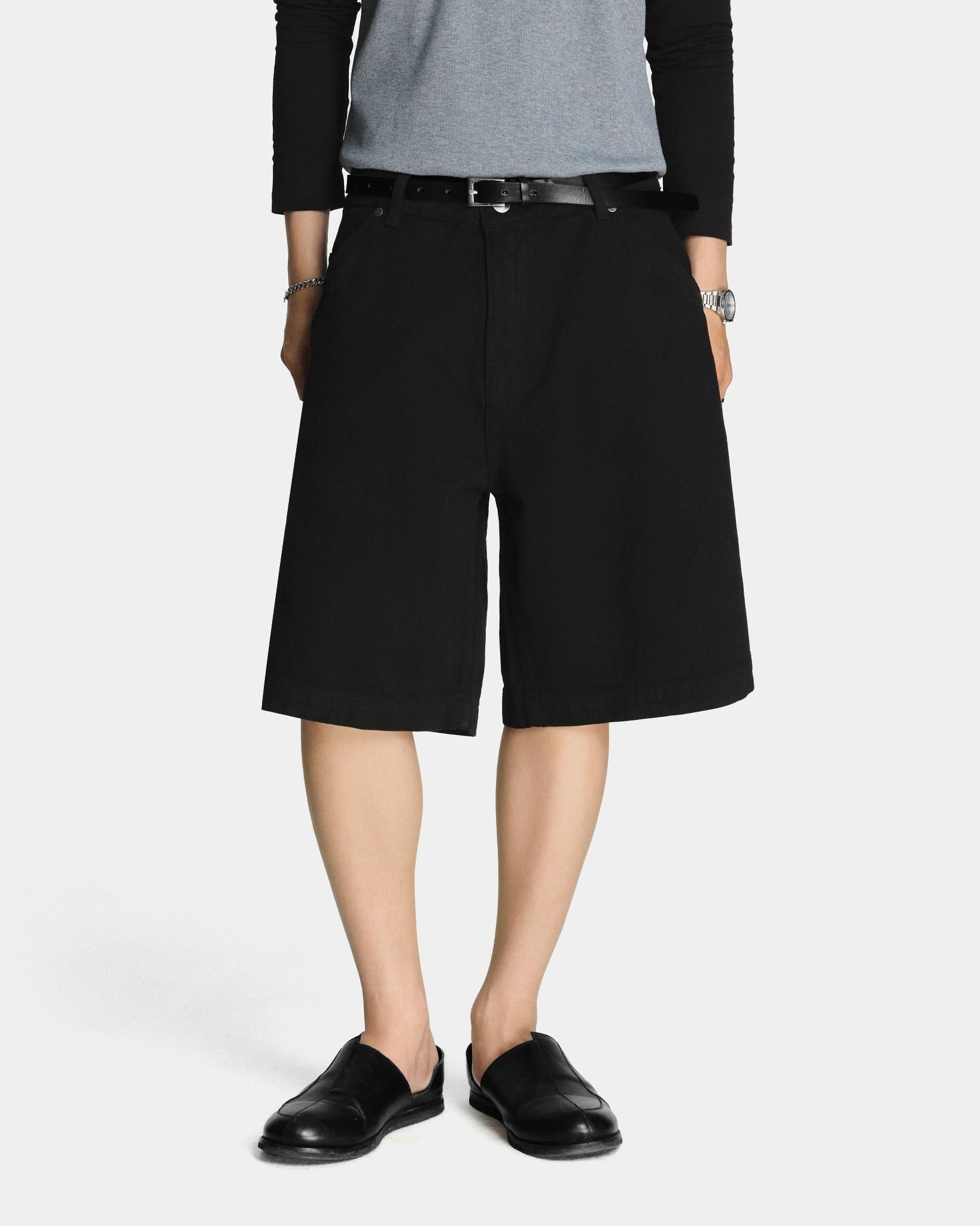  DENIM JORTS * black 