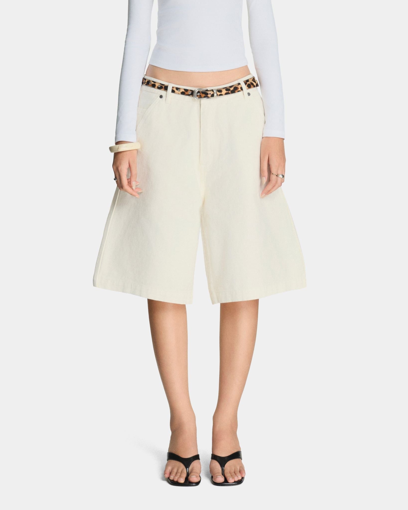  DENIM JORTS * cream 