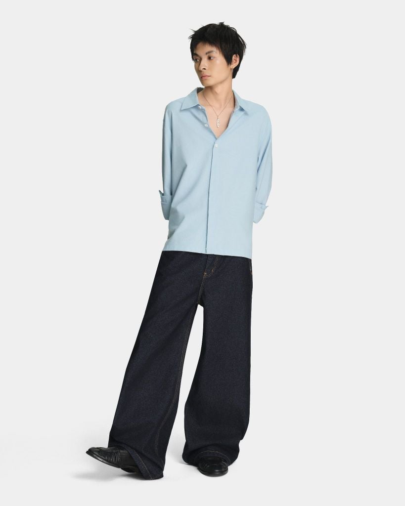  LINEN SHIRT * light blue 