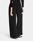  PLEAT SILK PANTS * black 