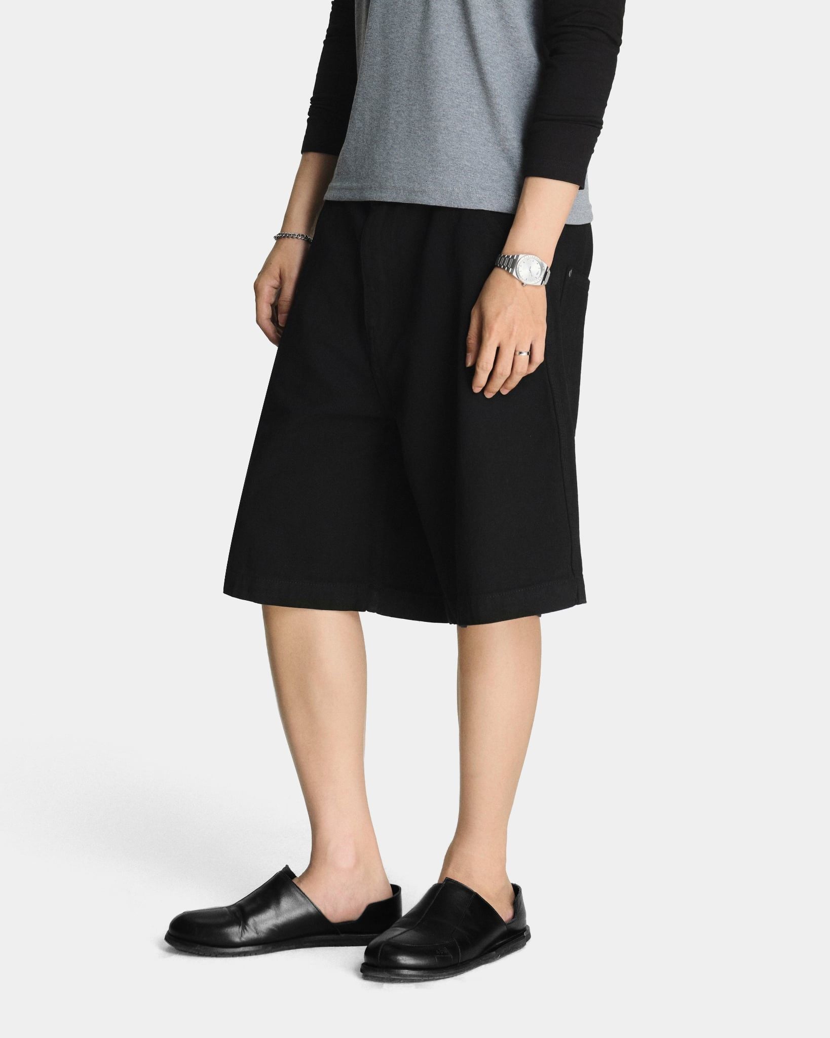  DENIM JORTS * black 