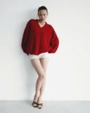  V KNIT SWEATER * red 