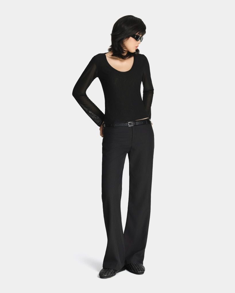  STRIPED FLARED TROUSERS 