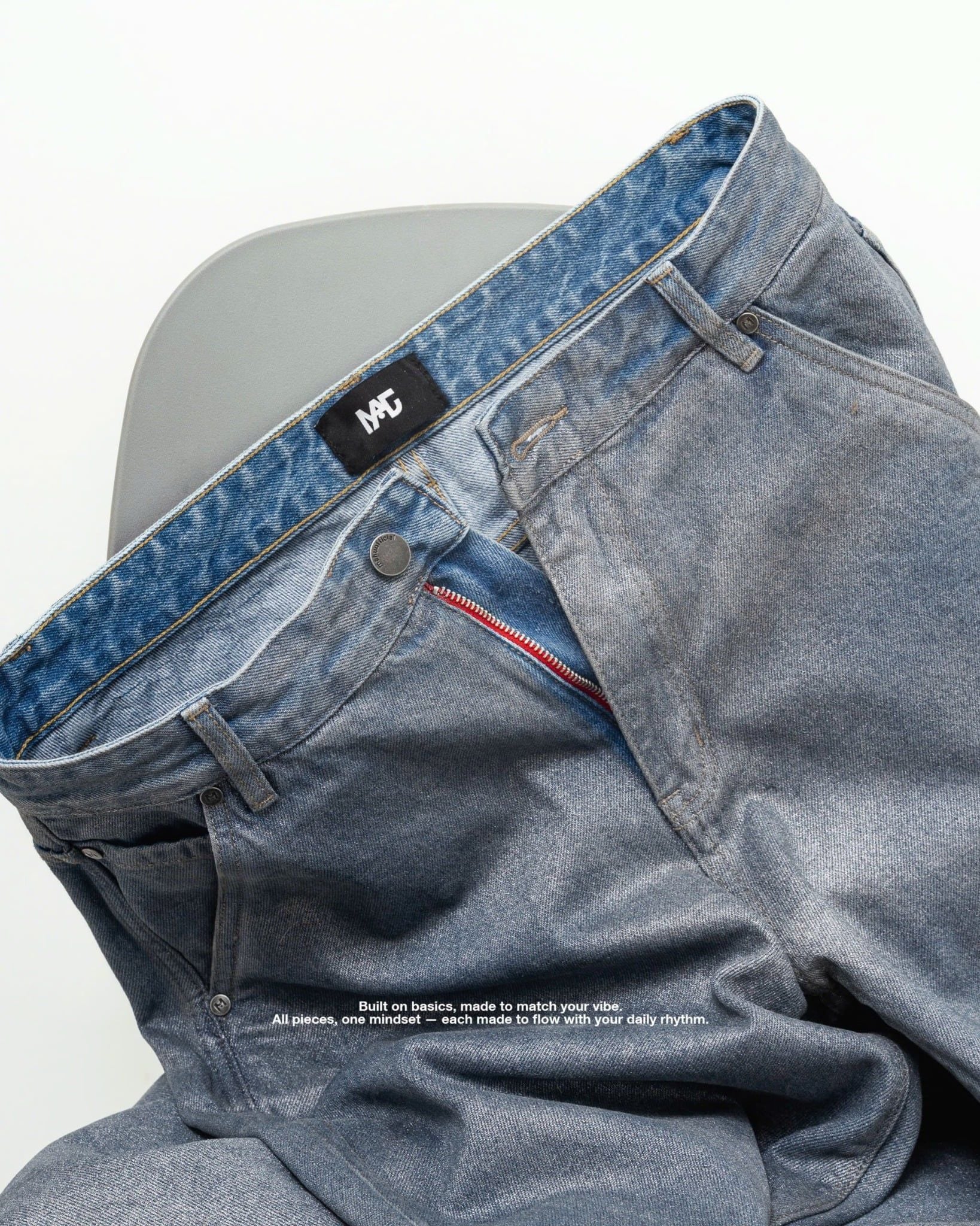  FOIL-COATED DENIM PANTS 