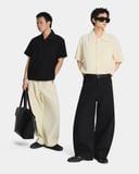  LINEN WELT POCKET SHIRT * black 