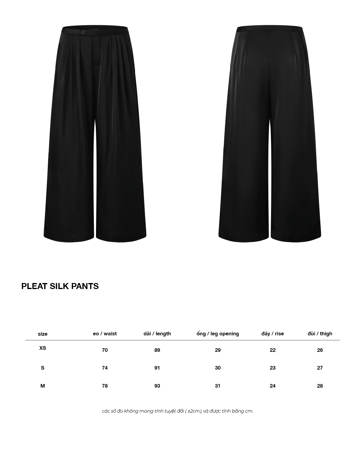  PLEAT SILK PANTS * black 