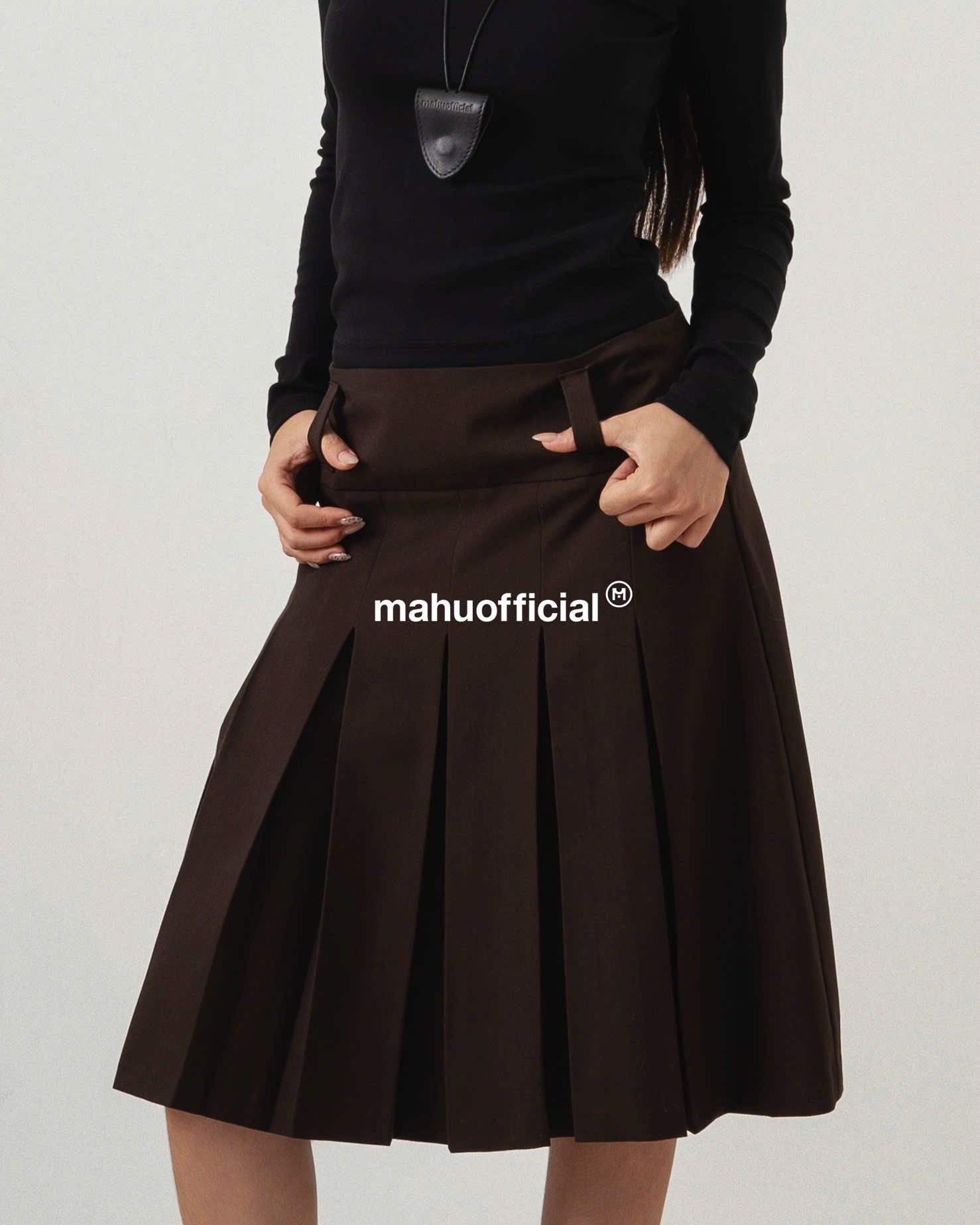  MIDI PLEAT SKIRT * choco 