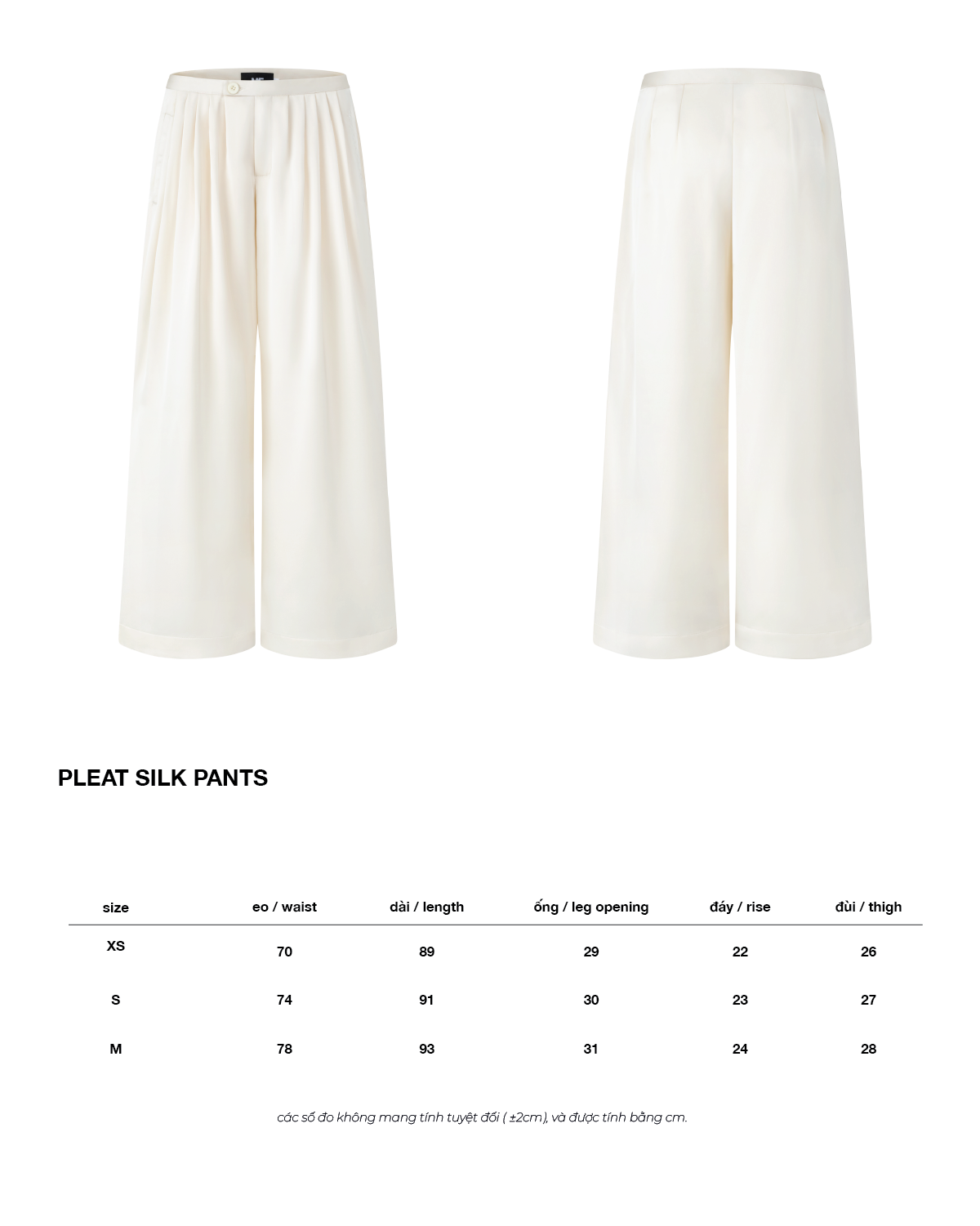 PLEAT SILK PANTS * cream 