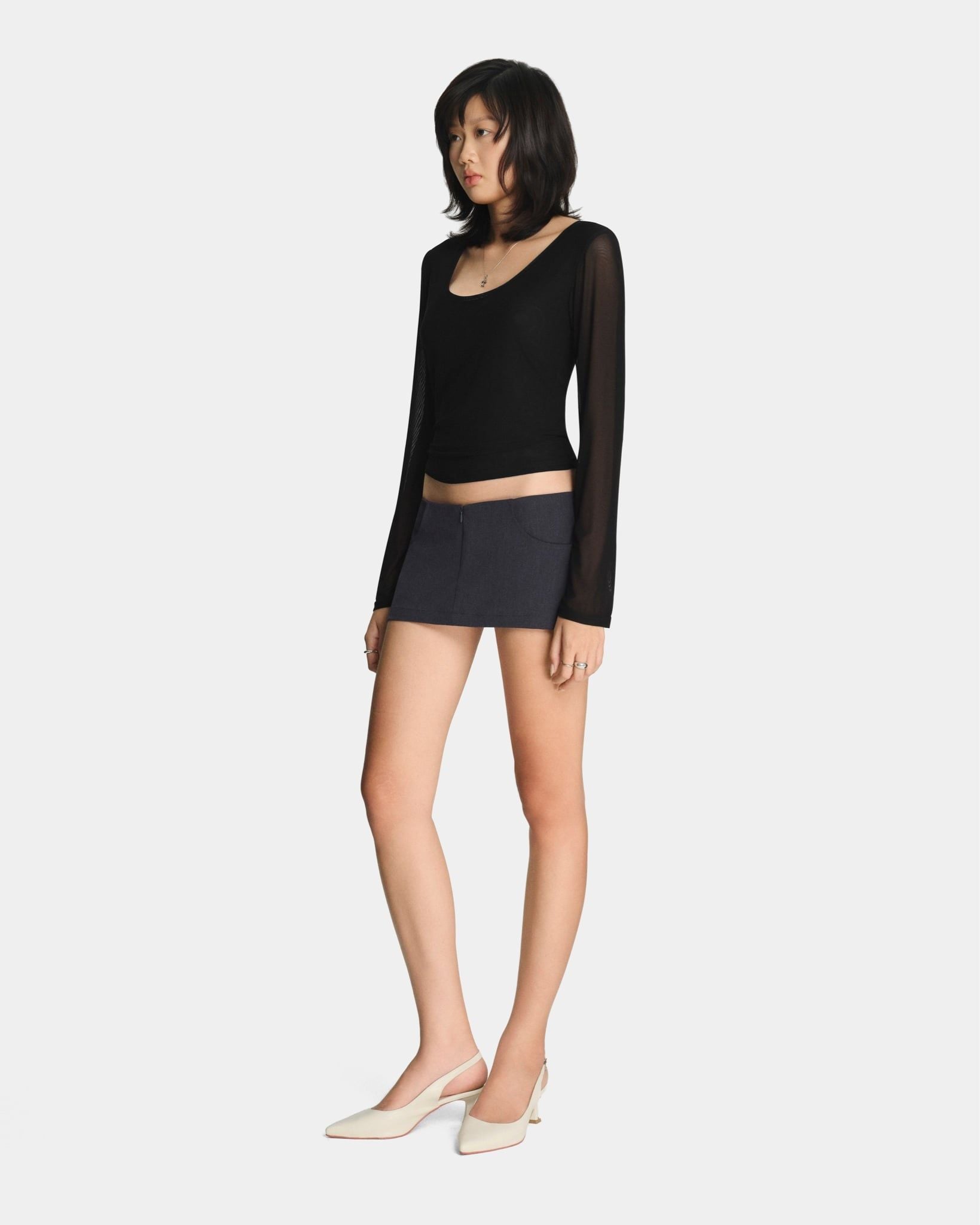  LOW-RISE MINI SKIRT 02 * grey 