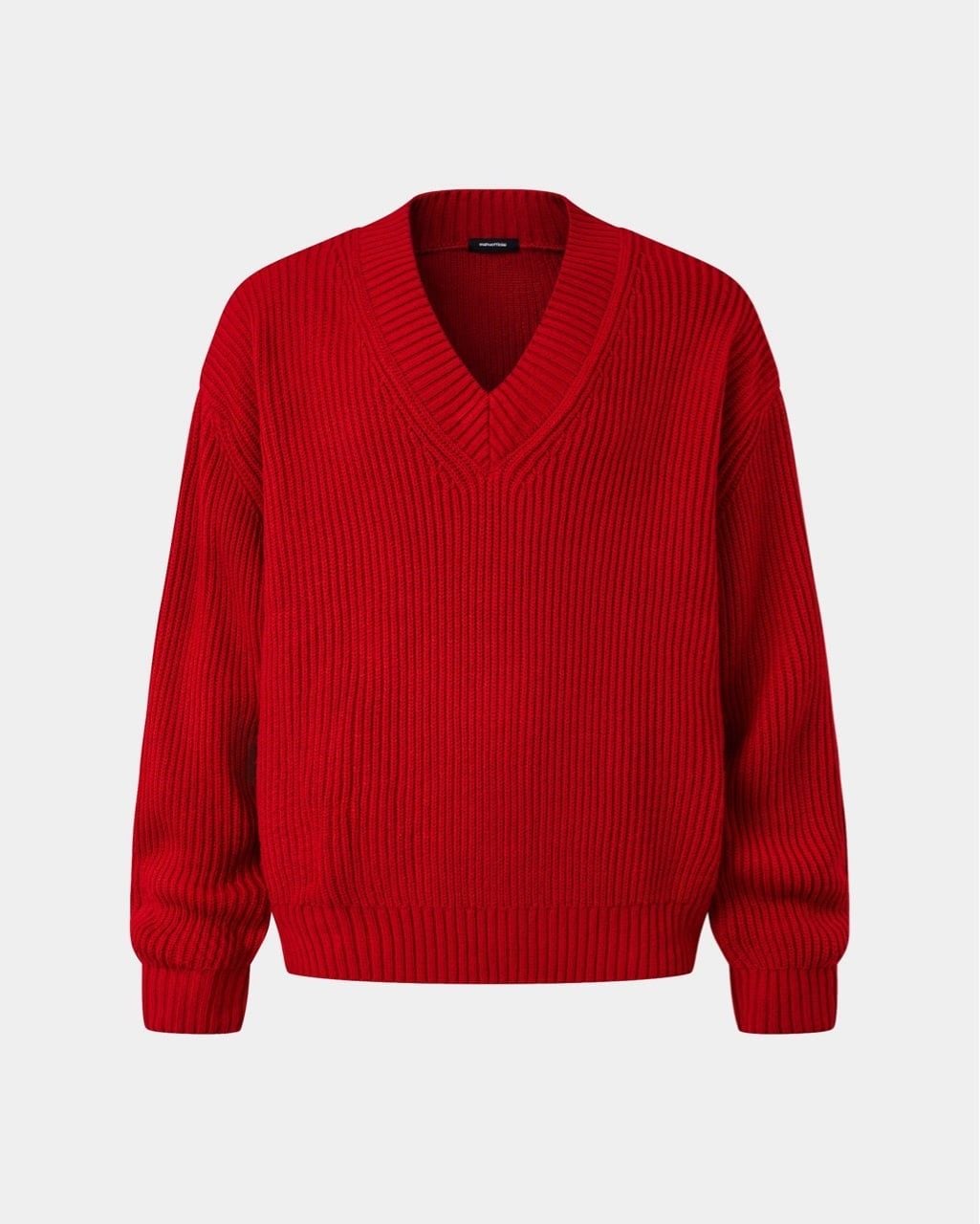  V KNIT SWEATER * red 