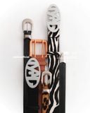  LG LEATHER BELT * zebra 