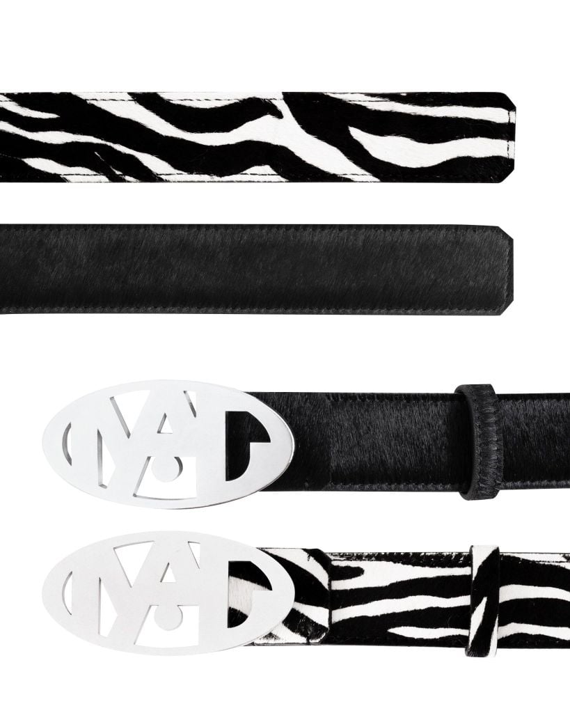  LG LEATHER BELT * zebra 