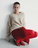  V KNIT SWEATER * cream 