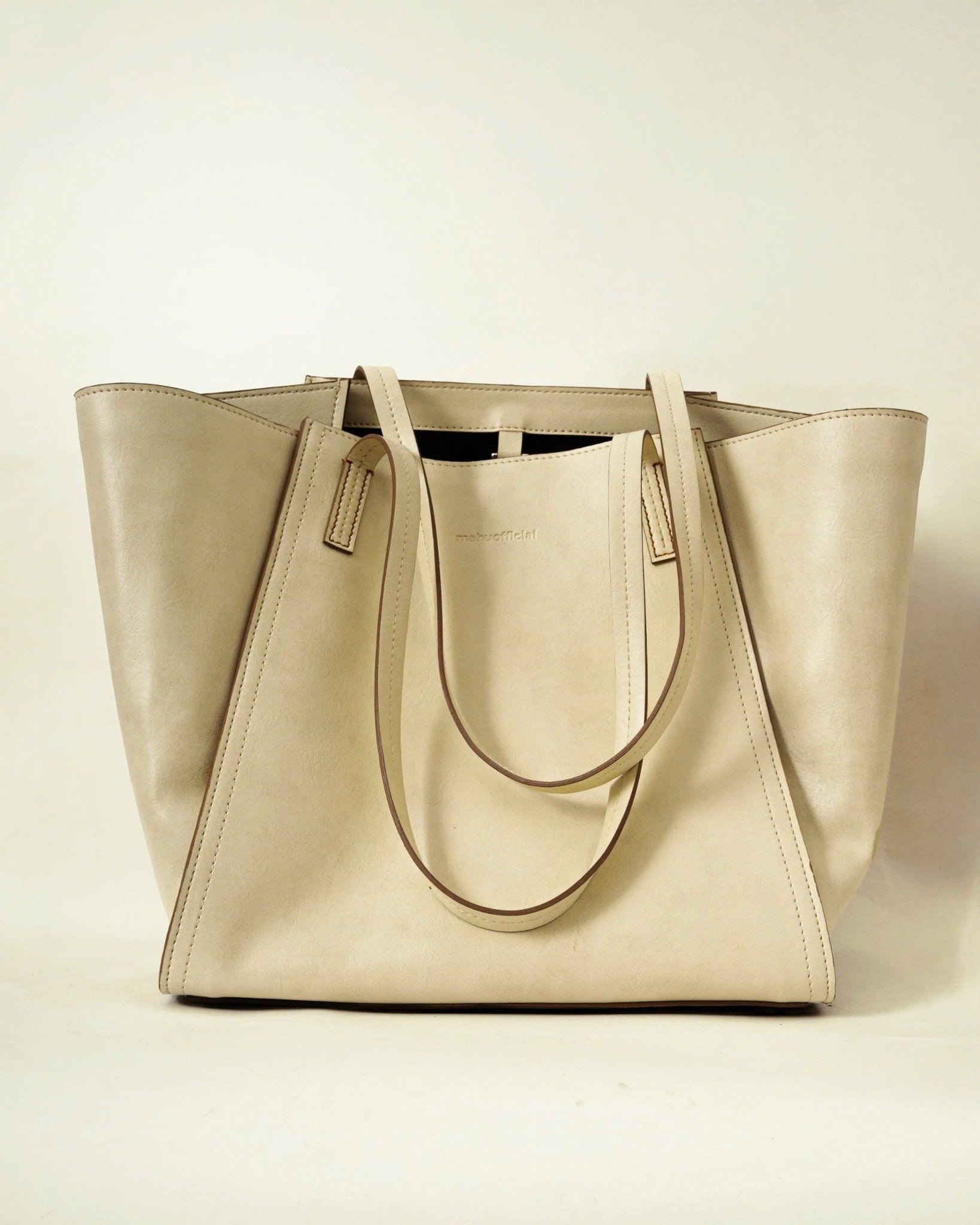  DAILY LEATHER TOTE BAG * beige 