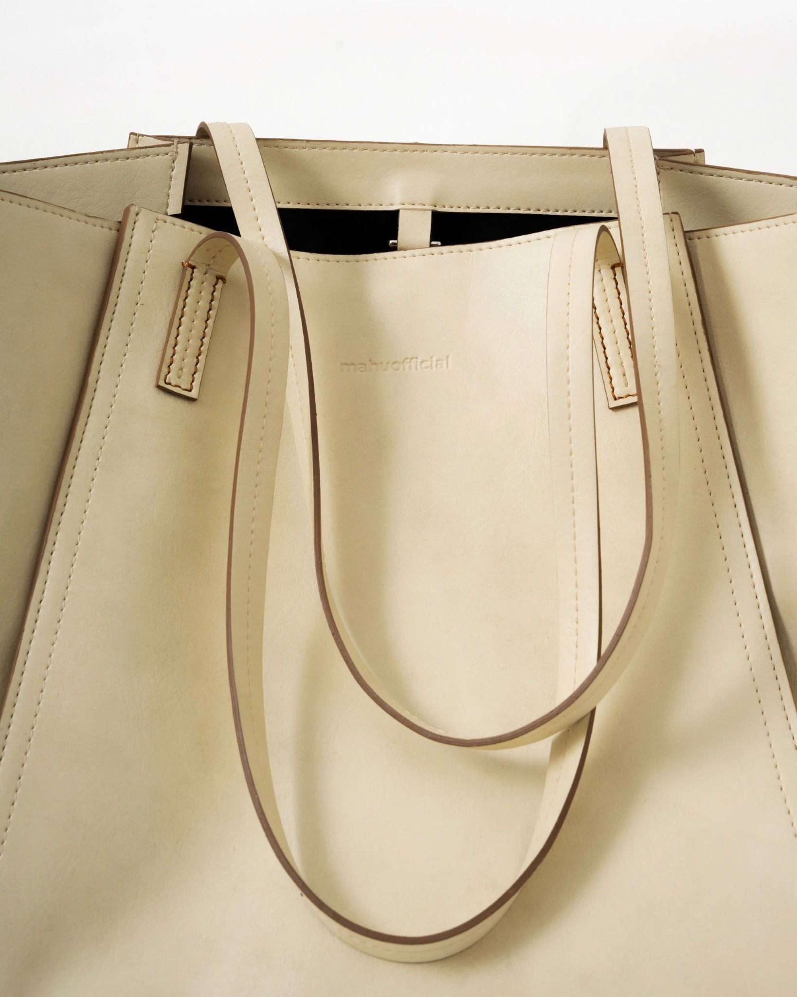  DAILY LEATHER TOTE BAG * beige 