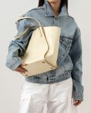  DAILY LEATHER TOTE BAG * beige 