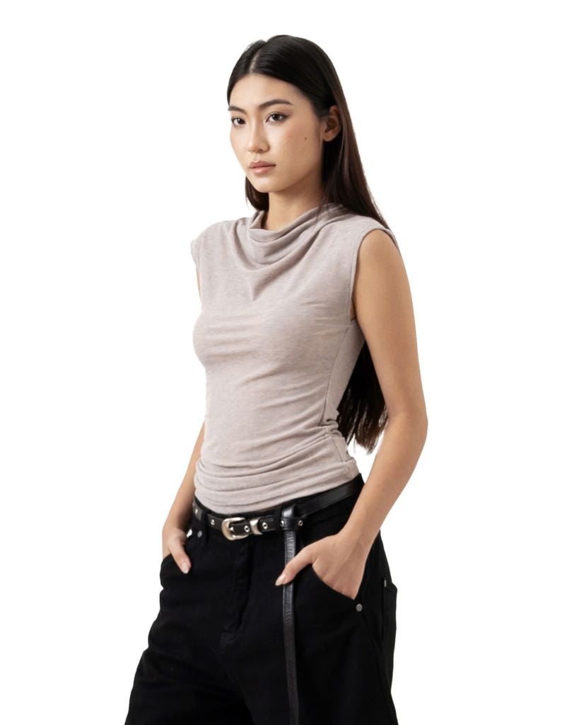  FUNNEL NECK TOP * grey 