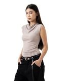  FUNNEL NECK TOP * grey 